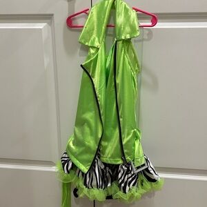 Weissman Lime Green Zebra Dance Costume